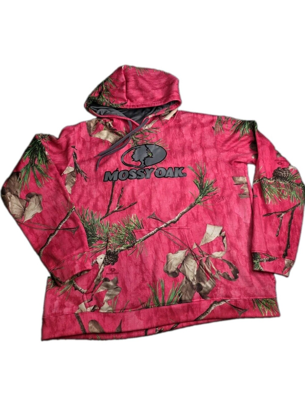 Mossy Oak Hoodie Womens 2XL / 2XG (20) Pink Camo Pullover Fleece Sweatshirt EUC